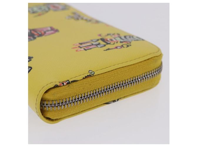 Saffiano PRADA Langbeutel aus Safiano-Leder Gelb Silber Auth 203700M - Ansicht 17