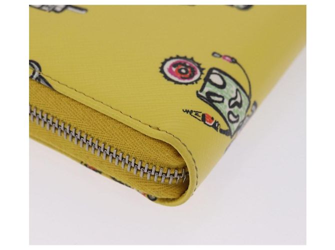 Saffiano PRADA Langbeutel aus Safiano-Leder Gelb Silber Auth 203700M - Ansicht 20