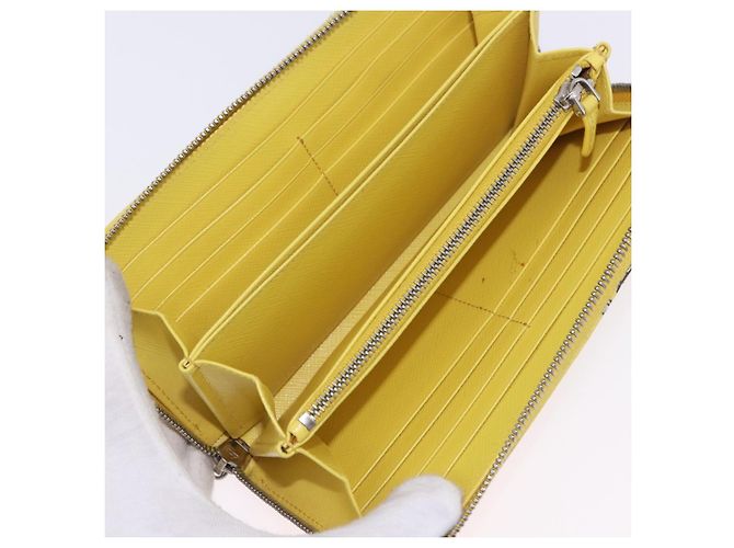Saffiano PRADA Langbeutel aus Safiano-Leder Gelb Silber Auth 203700M - Ansicht 24