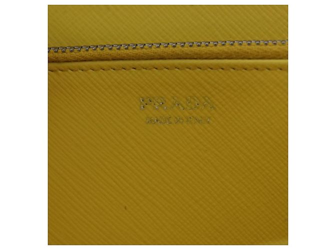 Saffiano PRADA Langbeutel aus Safiano-Leder Gelb Silber Auth 203700M - Ansicht 25