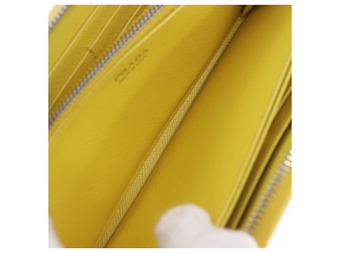 Saffiano PRADA Langbeutel aus Safiano-Leder Gelb Silber Auth 203700M - Ansicht 28