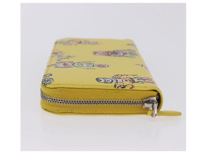 Saffiano PRADA Langbeutel aus Safiano-Leder Gelb Silber Auth 203700M - Ansicht 4