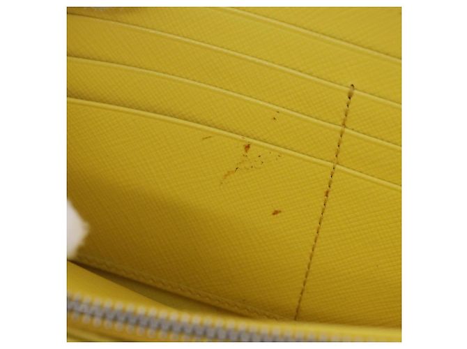 Saffiano PRADA Langbeutel aus Safiano-Leder Gelb Silber Auth 203700M - Ansicht 8