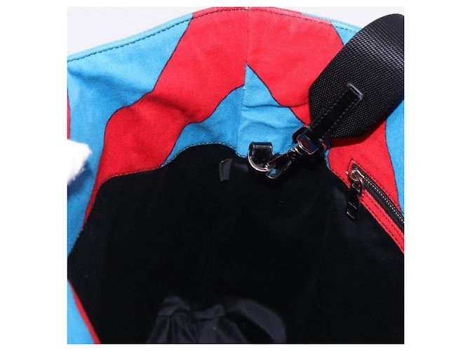 Borsa a Mano Miu Miu Canvas 2way Multicolor Silver Auth 197284A Argento Multicolore - vista 25