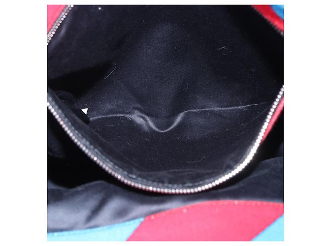 Borsa a Mano Miu Miu Canvas 2way Multicolor Silver Auth 197284A Argento Multicolore - vista 27