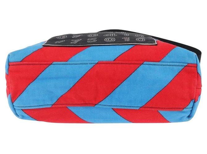 Borsa a Mano Miu Miu Canvas 2way Multicolor Silver Auth 197284A Argento Multicolore - vista 7
