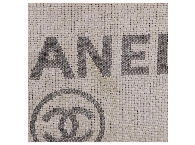 Borsa a pochette CHANEL Deauville in paglia Grigio Argento CC Auth ka6238A Marrone - vista 2