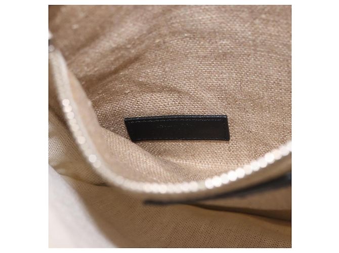 Autre Marque SAINT LAURENT Schultertasche Canvas White Silver 710272 Auth ka6194V Silber Weiß - Ansicht 12