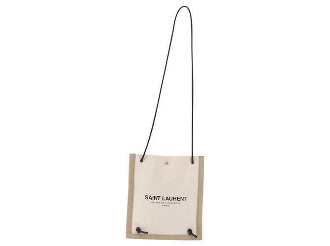 Autre Marque SAINT LAURENT Schultertasche Canvas White Silver 710272 Auth ka6194V Silber Weiß - Ansicht 13
