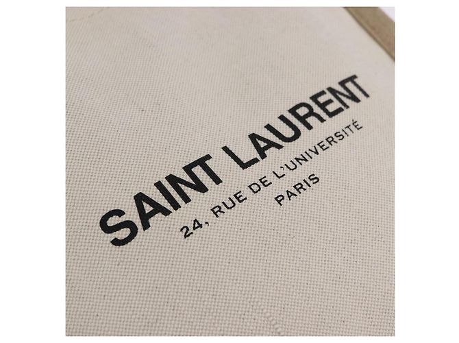 Autre Marque SAINT LAURENT Schultertasche Canvas White Silver 710272 Auth ka6194V Silber Weiß - Ansicht 19