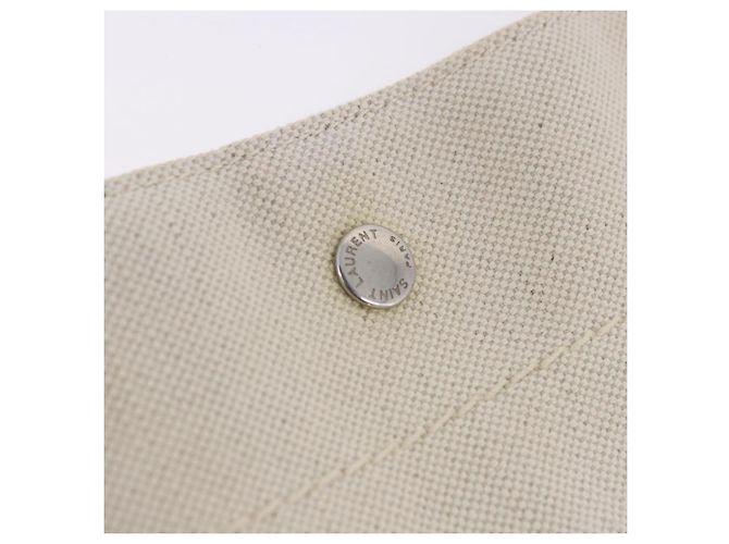 Autre Marque SAINT LAURENT Schultertasche Canvas White Silver 710272 Auth ka6194V Silber Weiß - Ansicht 20