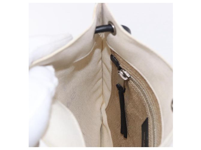 Autre Marque SAINT LAURENT Schultertasche Canvas White Silver 710272 Auth ka6194V Silber Weiß - Ansicht 24