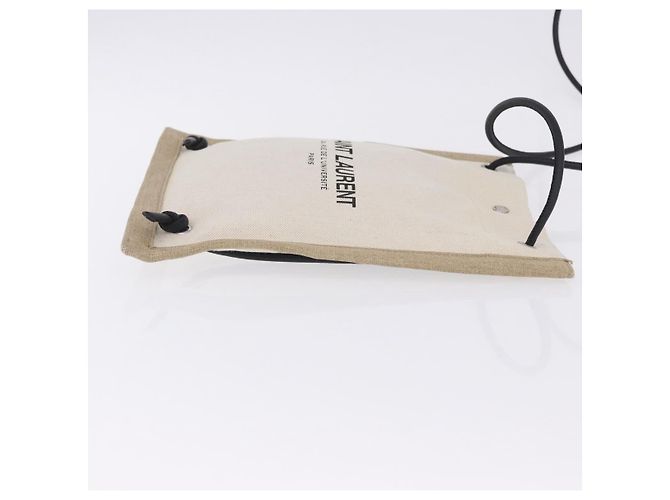 Autre Marque SAINT LAURENT Schultertasche Canvas White Silver 710272 Auth ka6194V Silber Weiß - Ansicht 3