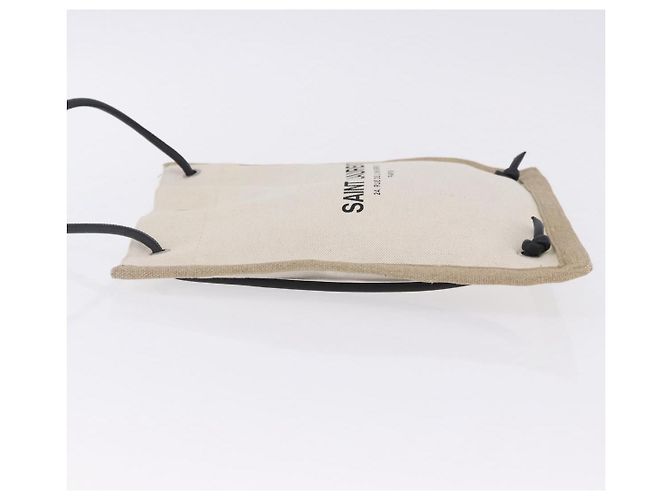 Autre Marque SAINT LAURENT Schultertasche Canvas White Silver 710272 Auth ka6194V Silber Weiß - Ansicht 4