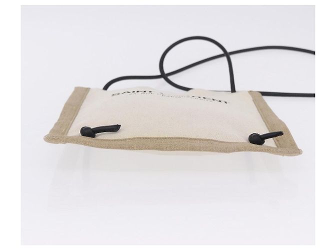 Autre Marque SAINT LAURENT Schultertasche Canvas White Silver 710272 Auth ka6194V Silber Weiß - Ansicht 5