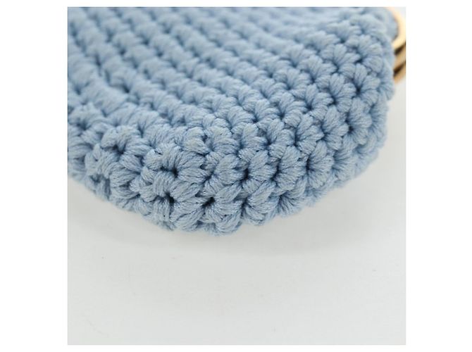 Portamonete FENDI Canvas Azzurro Oro Auth 203623M D'oro Blu chiaro - vista 16