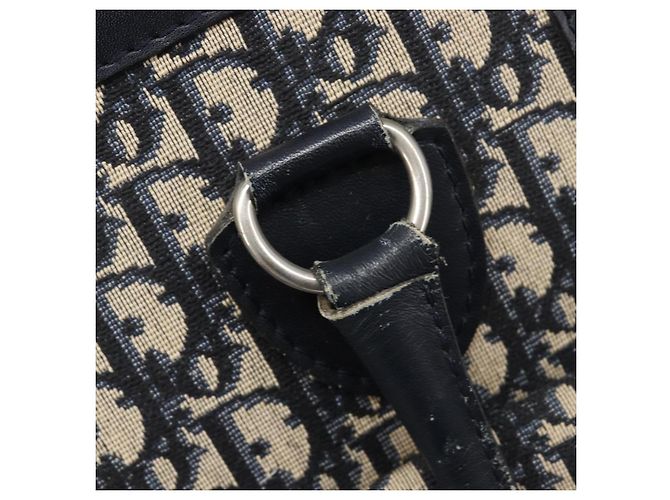 Borsa Tote Christian Dior Trotter Canvas Navy Silver Auth BA15519A Argento Blu navy - vista 10
