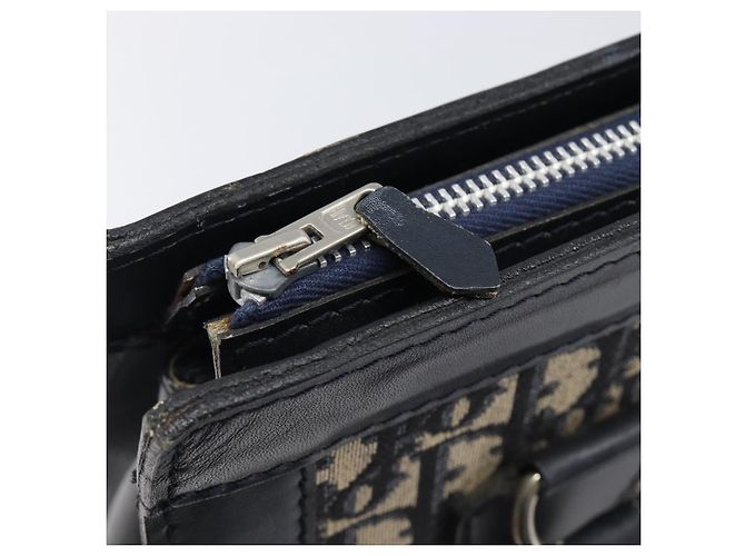Borsa Tote Christian Dior Trotter Canvas Navy Silver Auth BA15519A Argento Blu navy - vista 11