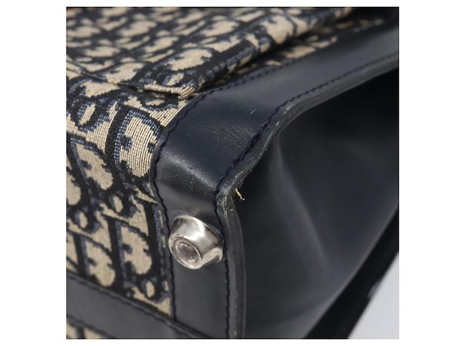 Borsa Tote Christian Dior Trotter Canvas Navy Silver Auth BA15519A Argento Blu navy - vista 14