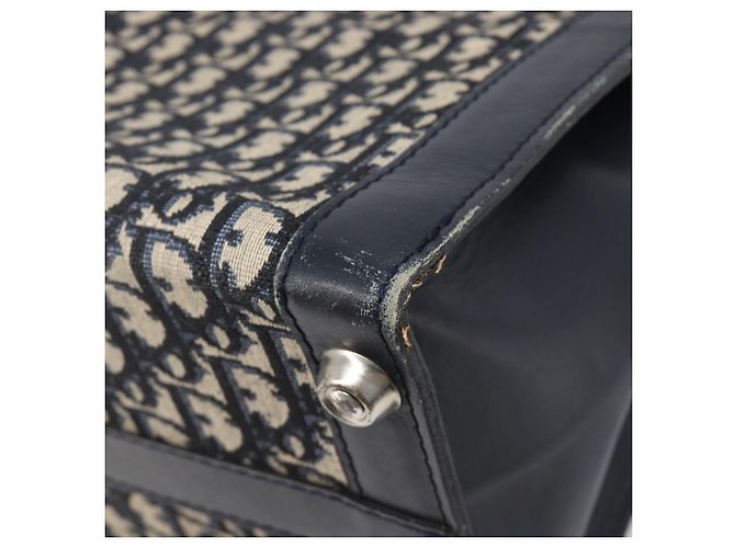 Borsa Tote Christian Dior Trotter Canvas Navy Silver Auth BA15519A Argento Blu navy - vista 16