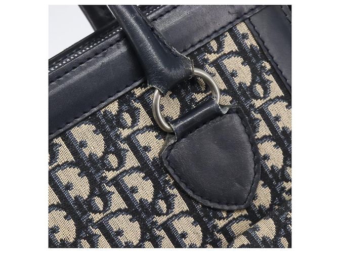 Borsa Tote Christian Dior Trotter Canvas Navy Silver Auth BA15519A Argento Blu navy - vista 17
