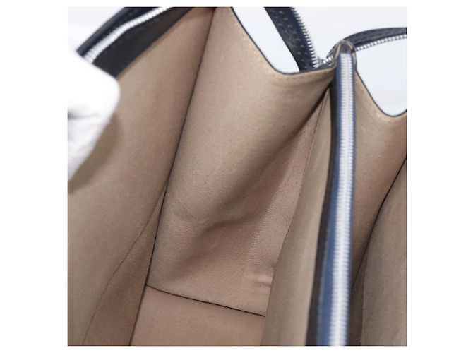 Borsa Tote Christian Dior Trotter Canvas Navy Silver Auth BA15519A Argento Blu navy - vista 19