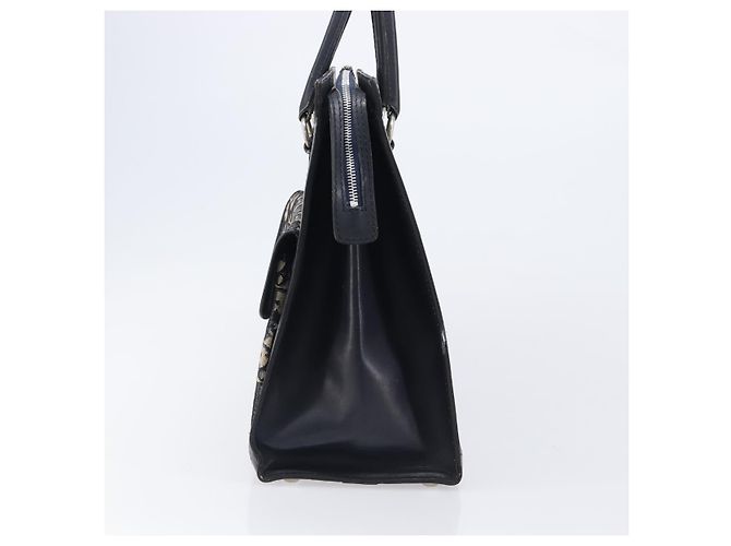 Borsa Tote Christian Dior Trotter Canvas Navy Silver Auth BA15519A Argento Blu navy - vista 4