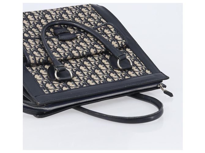 Borsa Tote Christian Dior Trotter Canvas Navy Silver Auth BA15519A Argento Blu navy - vista 6