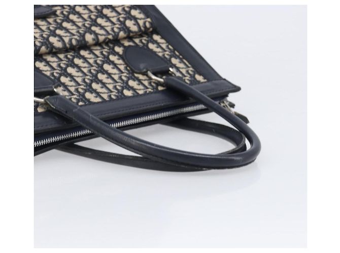 Borsa Tote Christian Dior Trotter Canvas Navy Silver Auth BA15519A Argento Blu navy - vista 7