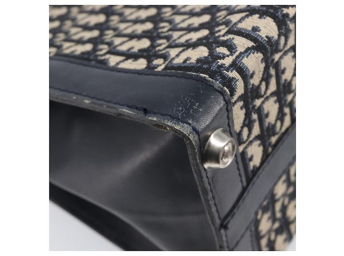Borsa Tote Christian Dior Trotter Canvas Navy Silver Auth BA15519A Argento Blu navy - vista 9