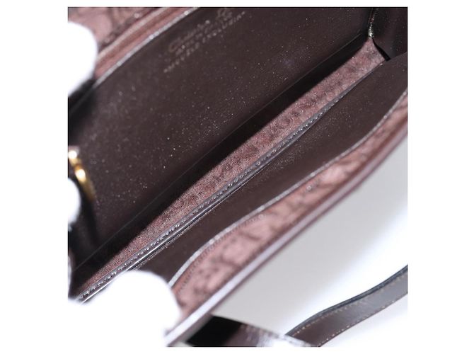Borsa a mano Christian Dior Trotter Canvas Marrone Oro Auth 201513 D'oro - vista 12