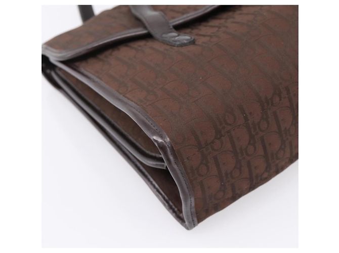 Borsa a mano Christian Dior Trotter Canvas Marrone Oro Auth 201513 D'oro - vista 14