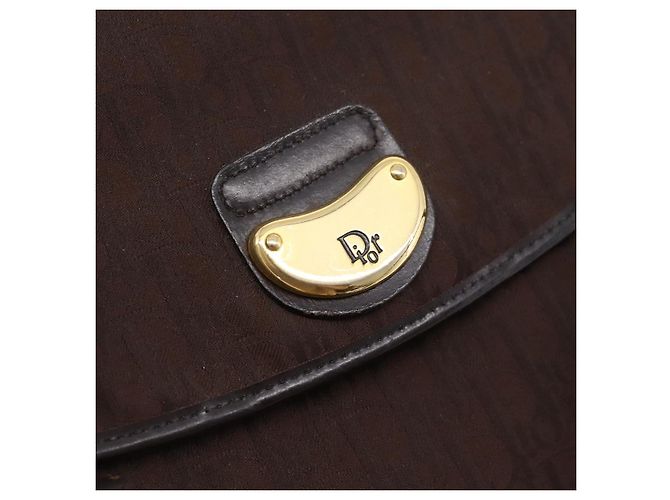 Borsa a mano Christian Dior Trotter Canvas Marrone Oro Auth 201513 D'oro - vista 17