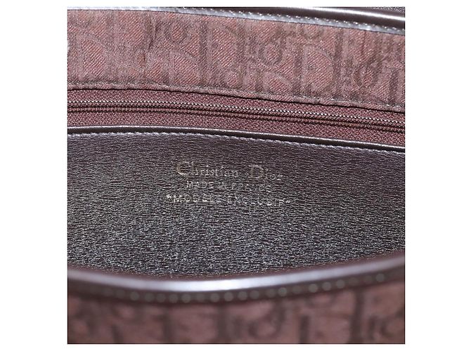 Borsa a mano Christian Dior Trotter Canvas Marrone Oro Auth 201513 D'oro - vista 18