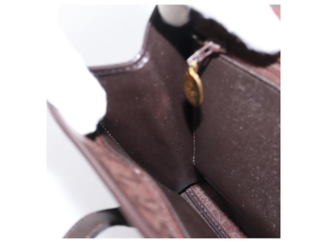Borsa a mano Christian Dior Trotter Canvas Marrone Oro Auth 201513 D'oro - vista 20