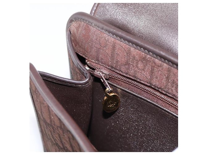 Borsa a mano Christian Dior Trotter Canvas Marrone Oro Auth 201513 D'oro - vista 23