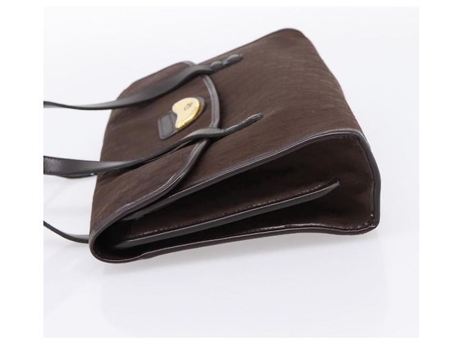 Borsa a mano Christian Dior Trotter Canvas Marrone Oro Auth 201513 D'oro - vista 3