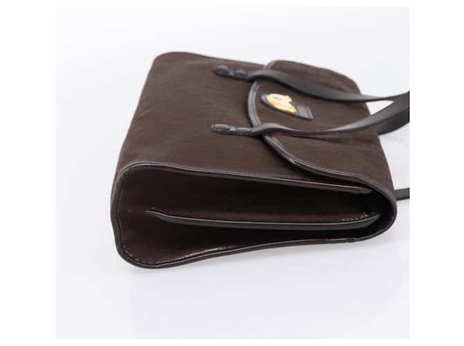 Borsa a mano Christian Dior Trotter Canvas Marrone Oro Auth 201513 D'oro - vista 4