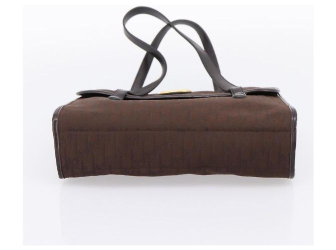 Borsa a mano Christian Dior Trotter Canvas Marrone Oro Auth 201513 D'oro - vista 5