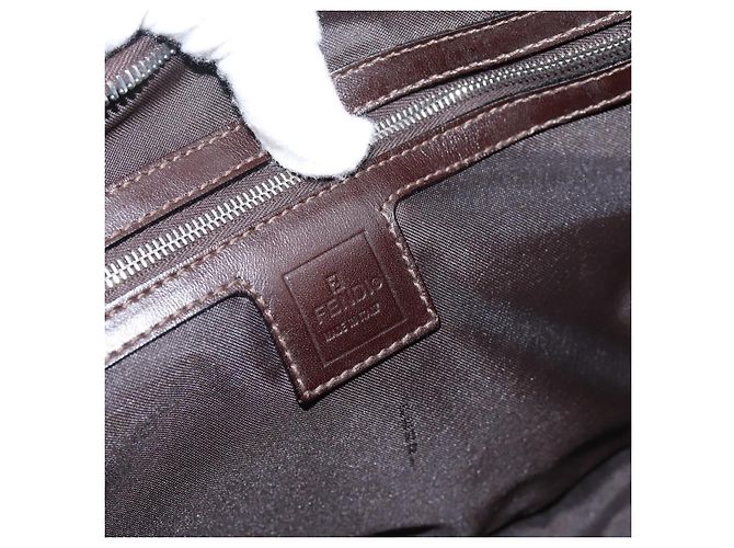 FENDI Zucca Canvas Mamma Baguette Schultertasche Brown Silver Auth bs36368SAM Braun Silber - Ansicht 22