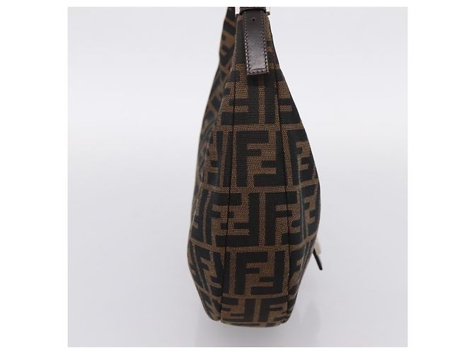 FENDI Zucca Canvas Mamma Baguette Schultertasche Brown Silver Auth bs36368SAM Braun Silber - Ansicht 3