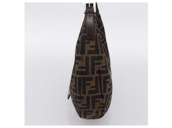 FENDI Zucca Canvas Mamma Baguette Schultertasche Brown Silver Auth bs36368SAM Braun Silber - Ansicht 4