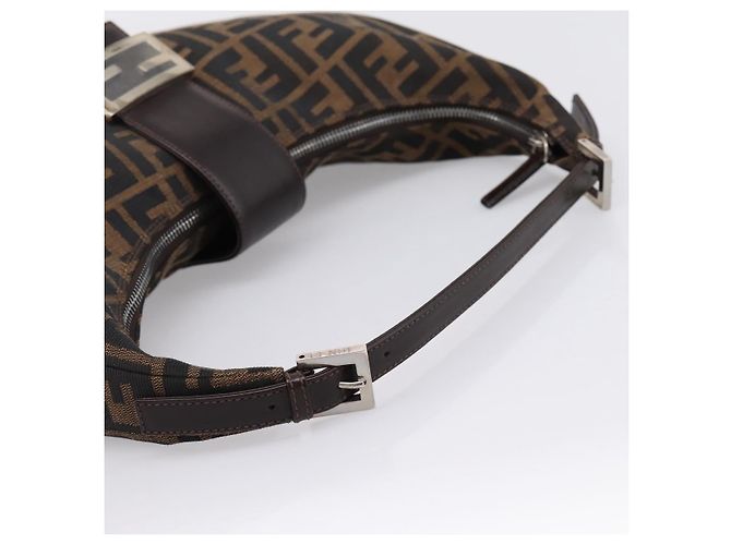 FENDI Zucca Canvas Mamma Baguette Schultertasche Brown Silver Auth bs36368SAM Braun Silber - Ansicht 9