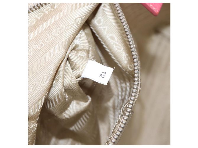 PRADA Tote Bag Canvas Ivory Silver Auth 201353V Silvery Cream - view 10