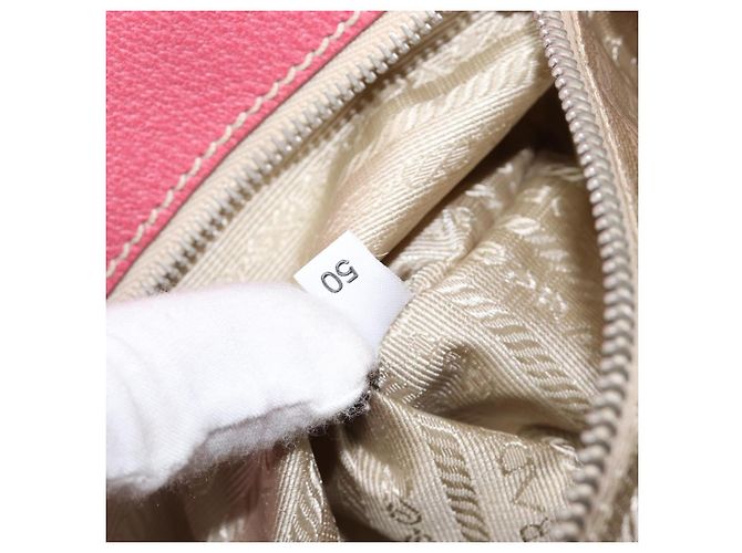 PRADA Tote Bag Canvas Ivory Silver Auth 201353V Silvery Cream - view 11