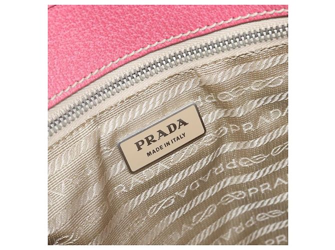 PRADA Tote Bag Canvas Ivory Silver Auth 201353V Silvery Cream - view 22