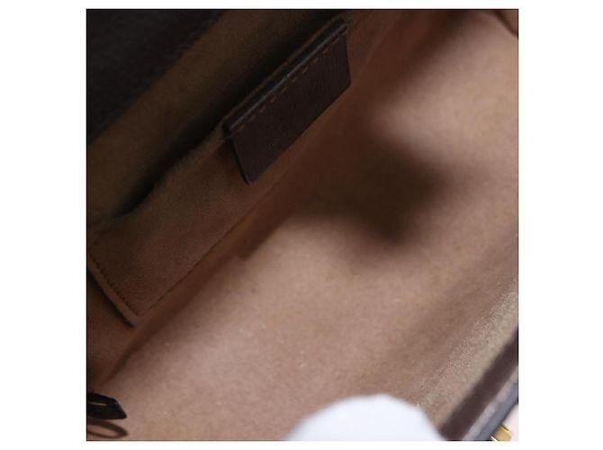 Padlock Borsa a tracolla GUCCI GG Supreme con catena e lucchetto PVC Beige Gold 409487 Auth ka6254V - vista 10