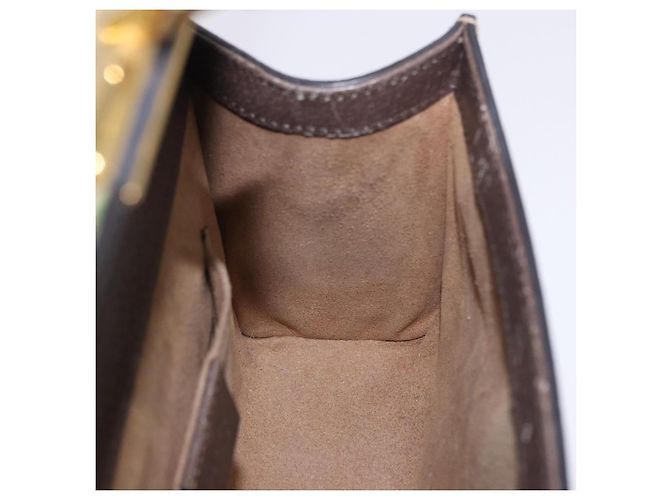 Padlock Borsa a tracolla GUCCI GG Supreme con catena e lucchetto PVC Beige Gold 409487 Auth ka6254V - vista 27