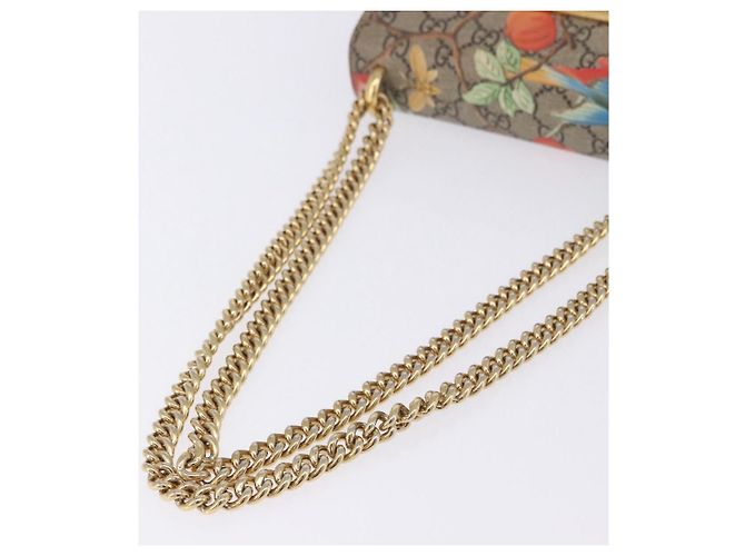 Padlock Borsa a tracolla GUCCI GG Supreme con catena e lucchetto PVC Beige Gold 409487 Auth ka6254V - vista 6