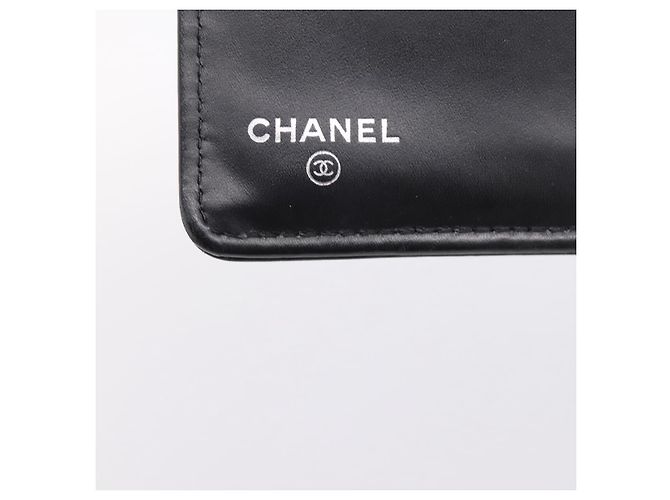 Cartera larga CHANEL Matelasse de piel charol negra plata CC Auth 204635 Negro - vista 19